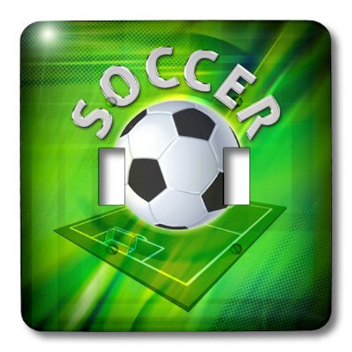 3dRose LLC lsp_21978_2 Soccer, Double Toggle Switch