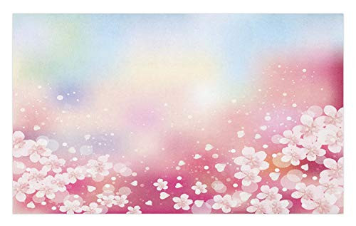 Ambesonne Pastel Doormat, Japanese Nature Sakura Tree Cherry Blossoms Romantic Dreamy Cheerful, Decorative Polyester Floor Mat with Non-Skid Backing, 30" X 18", Pale Pink Pale Blue Ambesonne Pastel Doormat, Japanese Nature Sakura Tree Cherry Blossoms Romantic Dreamy Cheerful, Decorative Polyester Floor Mat with Non-Skid Backing, 30" X 18", Pale Pink Pale Blue