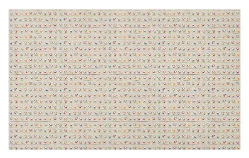 Ambesonne Funny Doormat, Playing Girls Boys Game Funny Moments on Polka Dots Backdrop Cartoon, Decorative Polyester Floor Mat with Non-Skid Backing, 30" X 18", Multicolor