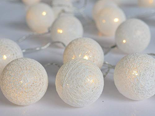 AOLISPRN LED Cotton Ball Christmas String Light 3m 20 Balls Battery Operated, Children's Night Lights Bedroom and Nursery Cradle Decor Newborn Gift Fairy String Light, Garden Party Home Wedding Strip AOLISPRN LED Cotton Ball Christmas String Light 3m 20 Balls Battery Operated, Children's Night Lights Bedroom and Nursery Cradle Decor Newborn Gift Fairy String Light, Garden Party Home Wedding Strip