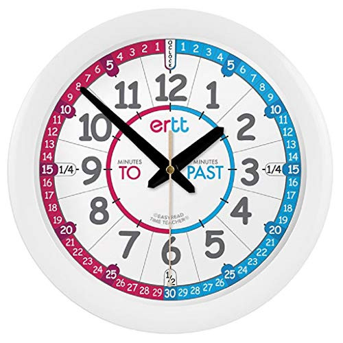 EasyRead Time Teacher Analog Learn The Time Childrens Wall Clock ERC-RB-PT