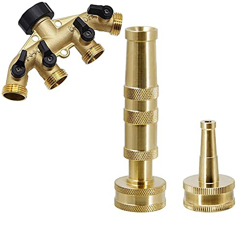 Twinkle Star Hose Splitter 4 Way | Adjustable Twist Hose Nozzle Jet Sweeper Nozzle, TWIS3231