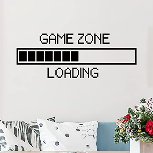 MEFOSS Game Zone Loading Wall Decals - Video Game Wall Stickers Peel and Stick Wall Decals Murals Vinyl Art - Gaming Wall Stickers for Playroom Living Room Bedroom Office Wall Decor