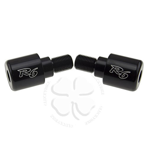 Black Handle Bar End CNC R6 Engraved Weight Slider For Yamaha YZF 99-05 R6s Slug