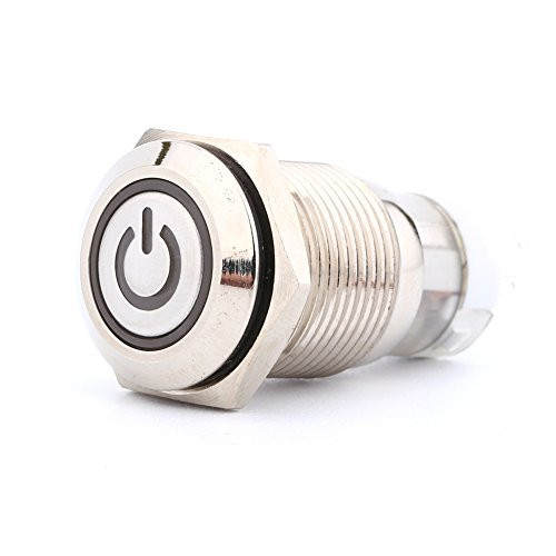 16mm 12V LED Push Button Switch- 1NO1NC ON/OFF Blue LED Car Power Push Button Switch 16mm Car Power Push Button Switch,