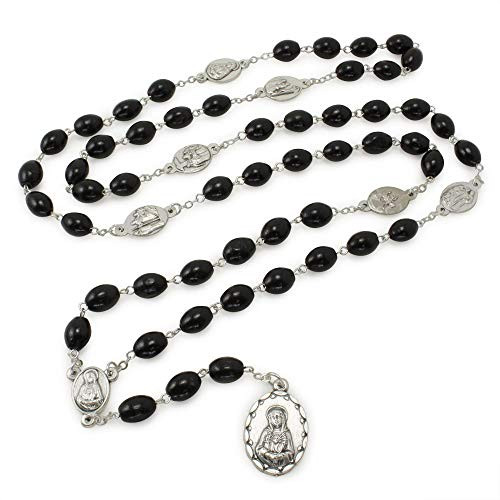 Seven Sorrows Black Wooden Beads Rosary Chaplet Seven Sorrows Black Wooden Beads Rosary Chaplet