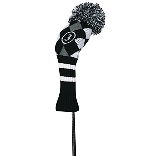 Callaway Pom Pom 3 Wood Headcover, Black/Charcoal/White