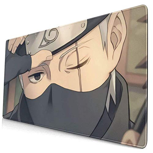 Anime Naruto Hatake Kakashi Gaming Keyboard and Mouse Pad Large Extended Gamer Mouse Mat Non-Slip Rubber Full Desk Mousepad for Computer Laptop Office 15.8 x 29.5 Inch