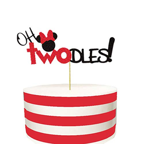 Oh Twodles Minnie Mouse Cake Topper,Second 2nd Birthday Party Supplies Decorations for Baby Girl-Red? Oh Twodles Minnie Mouse Cake Topper,Second 2nd Birthday Party Supplies Decorations for Baby Girl-Red?