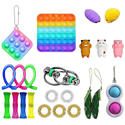 GBSELL Sensory Fidget Toy Packs, Fidget Blocks,Fidget Set Sensory Relieves Stress Anxiety for Kids Adults -23PC E-