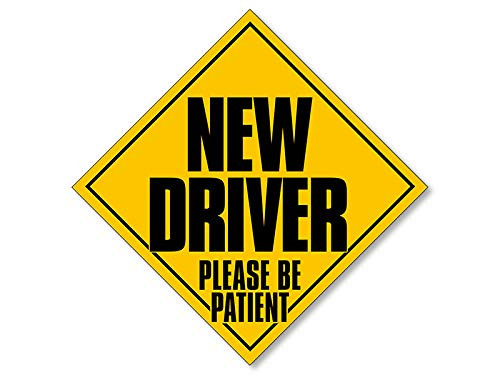 AV Diamond Shaped New Driver Please Be Patient Sticker -Safe Caution Safety Teen Student-