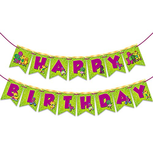 Barney Birthday theme Happy Birthday Banner Party Supplies For Kids and Adults Birthday Party Decorations