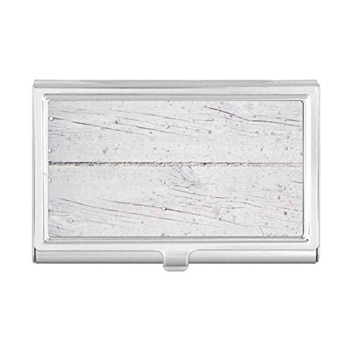 White Wood Floor Rough Wallpaper Texture Business Card Holder Case Pocket Box Wallet