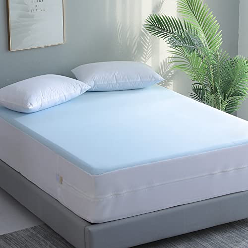 JET'S HOME Queen Mattress Encasement - Mattress Protector with Zipper Closure-6 Side Protection Premium and Waterproof Fits 9''-15'' Depth JET'S HOME Queen Mattress Encasement - Mattress Protector with Zipper Closure-6 Side Protection Premium and Waterproof Fits 9''-15'' Depth