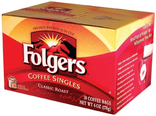 Folgers Coffee Singles Classic Roast, 38 Single Servings (Pack of 2) Folgers Coffee Singles Classic Roast, 38 Single Servings (Pack of 2)