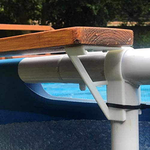 3D Cabin 2 X Swimming Pool Shelf Brackets Suits 45Mm Top Rail / 35Mm Uprights -Designed to Fit On Intex Pools