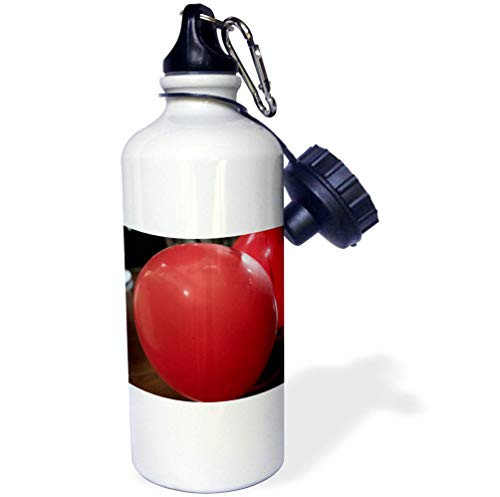 3dRose Jos Fauxtographee- Balloons - A Close up of Two red Balloons on a Hard Wood Floor - 21 oz Sports Water Bottle -wb-320277-1- 3dRose Jos Fauxtographee- Balloons - A Close up of Two red Balloons on a Hard Wood Floor - 21 oz Sports Water Bottle -wb-320277-1-