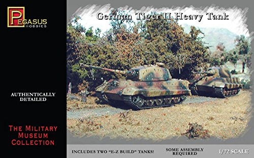 Pegasus 7627 WWII German Tiger II Tank Set of 2 1/72 Scale Plastic Model Kits