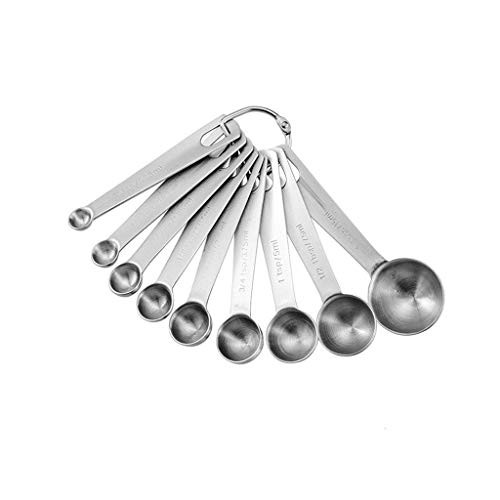 xmwm Sets of 4 Baking Measuring Spoon Storage, Kitchen Tablespoon Teaspoon Measure Spoons Tools with Double Scale 304 Stainless Steel