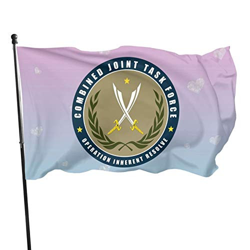 JSRTELOI Joint Task Force Operation Inherent Resolve Flag 3x5 Ft Outside Uv Fade Resistant Banner Flags Polyester for Home