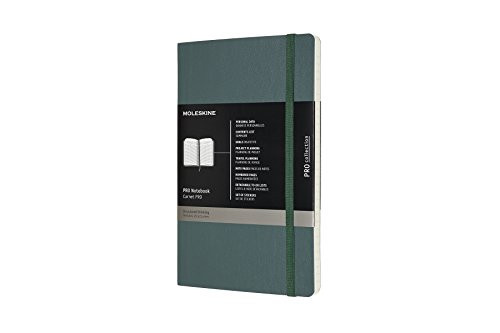 Moleskine Pro Soft Cover Notebook, Professional, Large (5" x 8.25") Forest Green - Project Planning Notebook for Managing Workflow