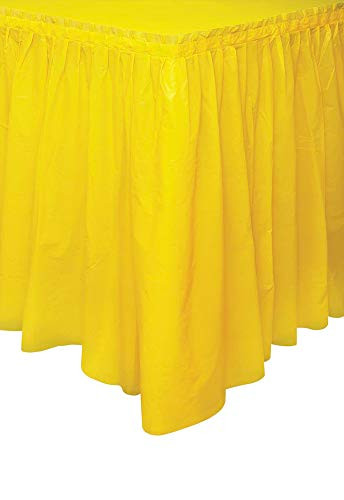Yellow Plastic Table Skirt, 29" x 14ft.
