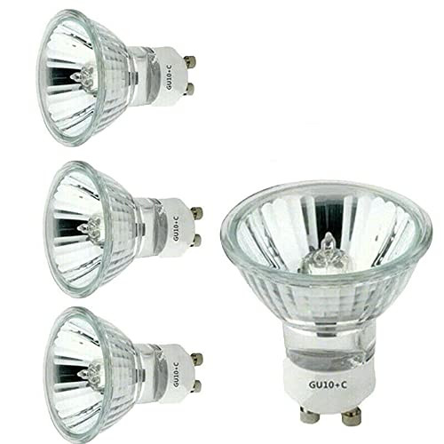 -4 Pack- GU10 Halogen Light Bulb,Warm White, Dimmable, GU10/ 120V 50W Halogen Light Bulbs, MR16 Light Bulb with Glass Cover