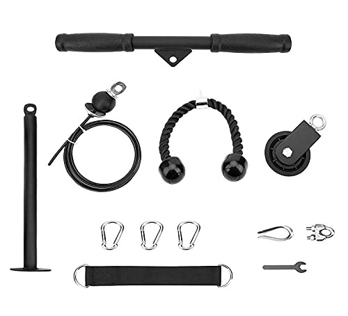 YOUXI LAT and Lift Pulley System, Pulley System Gym for Weight Training, Professional Pulley Cable Machine Muscle Strength Fitness Equipment for Biceps Curl, Triceps Extensions Workout
