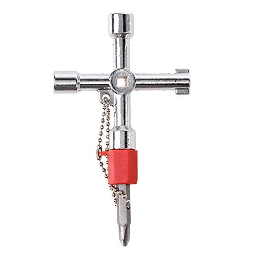 GS 5 in 1 Cross Switch Key Wrench Universal Square Triangle Train Electrical Cupboard Elevator Cabinet With Screwdriver Accessories