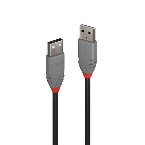 LINDY 36694 USB 2.0 Type A to A Cable, Anthra Line - Black, 3m