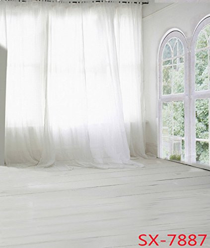 5X10FT-Happy Wedding Dress Picture Photography Backdrops White Window Wood Floor Background Props For Photo Studio
