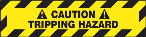 Accuform Signs PSR260 Slip-Gard Adhesive Vinyl Step-Style Floor Sign, Legend"Caution Tripping Hazard", 24" Width x 6" Length, Black on Yellow