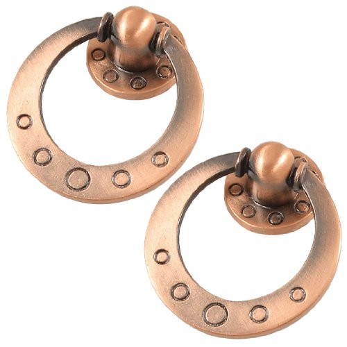uxcell Home Cupboard Cabinet Retro Style Handle Door Knob Pull Copper Tone 2 Pcs