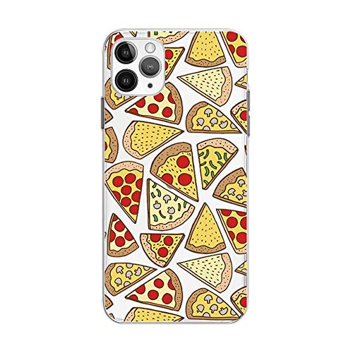 FancyCase Compatible with iPhone 12 Pro -6.1inch--Fun Pizza Pattern Soft Silicone Protective Transparent iPhone 12 Pro Case -Pizza-