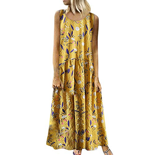Women's Casual Maxi Dress Floral Print O-Neck Vintage Sleeveless Plus Size Bohemian Dress Cami Spaghetti Strap Beach Dress Long Maxi Dress Women's Casual Maxi Dress Floral Print O-Neck Vintage Sleeveless Plus Size Bohemian Dress Cami Spaghetti Strap Beach Dress Long Maxi Dress