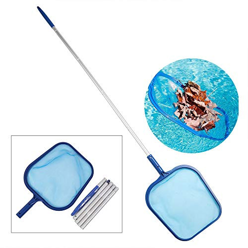 RYGHEWE Pool Skimmer, Pool Net with 5 Sections 60" Detachable Pole, Pool Skimmer net for Above Ground  and  Inground Hot Tub Spa Pond Swimming Pool,Pool Cleaner Supplies and Accessories