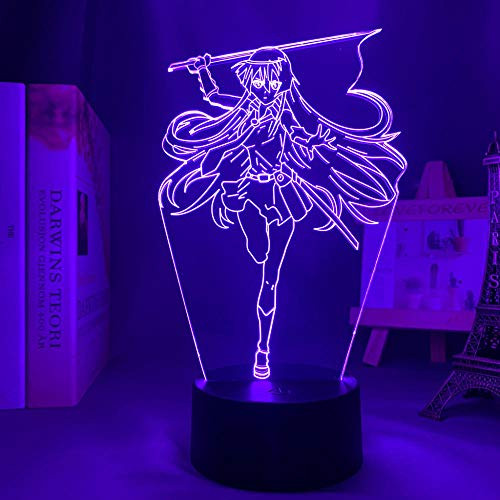3D Anime Illusion Night Lightled Light Akame Ga Kill Akame Figure for Bedroom Decor Light Manga Children's Birthday Gift Room Lamp Akame-Remote Control