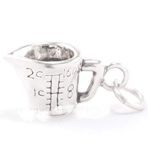 925 Sterling Silver MEASURING CUP Charm cooking Pendant Baking charm 3D DIY Crafting by Wholesale Charms