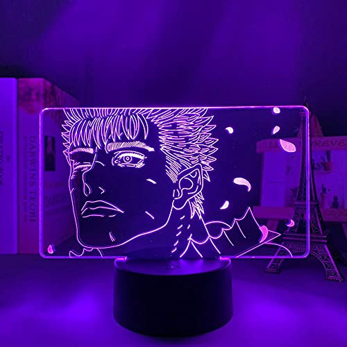 Berserk Led Night Light for Kids Bedroom Decor Nightlight Birthday Gift Bedside Table 3D Colors Changing Lamp Anime Berserk Guts for Boys Girls-Remote Control