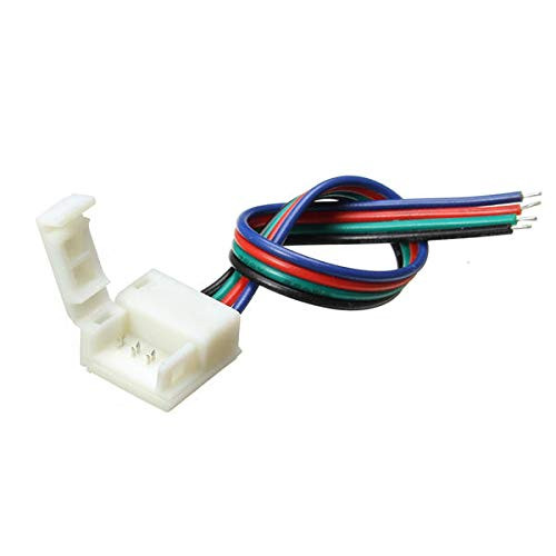 MKCUXC LHM 10mm Width PCB 4 Pin Wire Connector for Waterproof RGB LED Strip -J-