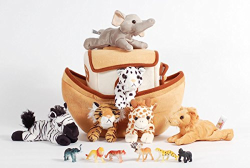 13" Plush Noah's Ark Playset with 6 Stuffed Animals (Elephant, Snow Leopard, Lion, Zebra, Tiger and Giraffe) and 6 Bonus Wild Animal Figures 13" Plush Noah's Ark Playset with 6 Stuffed Animals (Elephant, Snow Leopard, Lion, Zebra, Tiger and Giraffe) and 6 Bonus Wild Animal Figures