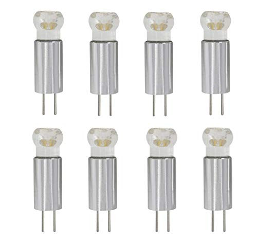 G4 LED Bulbs G4 Bi-Pin Base 0.7W-5W Halogen Bulb Equivalent- Warm White 3000K LED Bulbs for Home Landscape Ceiling Under Counter Lighting,DC12V,1LED COB Chips,8 Pack