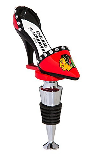 Team Sports America Chicago Blackhawks High Heel Shoe Wine Bottle Stopper