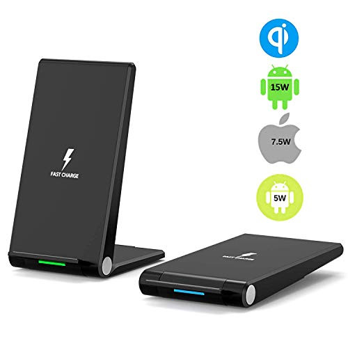 KingYue 15W Fast Wireless Charger, Foldable Qi Wireless Charging Pad Stand Compatible iPhone Xs Max/XS/XR/X /8/8 Plus, Galaxy S10/S10+/S9/S9+/S8/S8+, V30+, and Qi-Enabled Phones KingYue 15W Fast Wireless Charger, Foldable Qi Wireless Charging Pad Stand Compatible iPhone Xs Max/XS/XR/X /8/8 Plus, Galaxy S10/S10+/S9/S9+/S8/S8+, V30+, and Qi-Enabled Phones