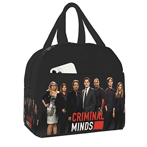 Criminal Minds Insulated Lunch Bag, Reusable Lunch Box For Office Work School Picnic Beach, Leakproof Cooler Tote Bag Freezable Lunch Container