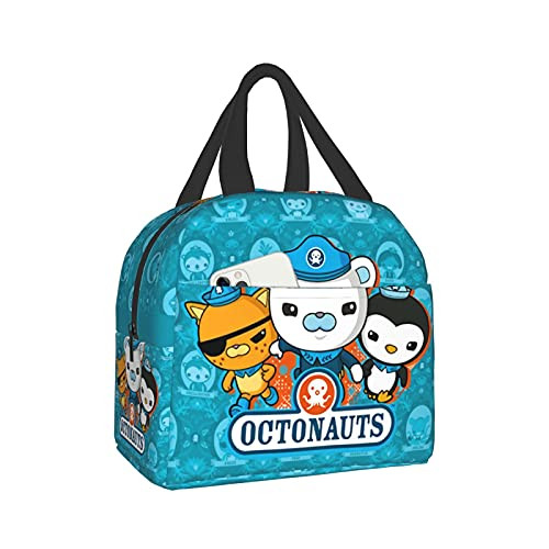 The Octonauts Insulated Lunch Bag, Reusable Lunch Box For Office Work School Picnic Beach, Leakproof Cooler Tote Bag Freezable Lunch Container