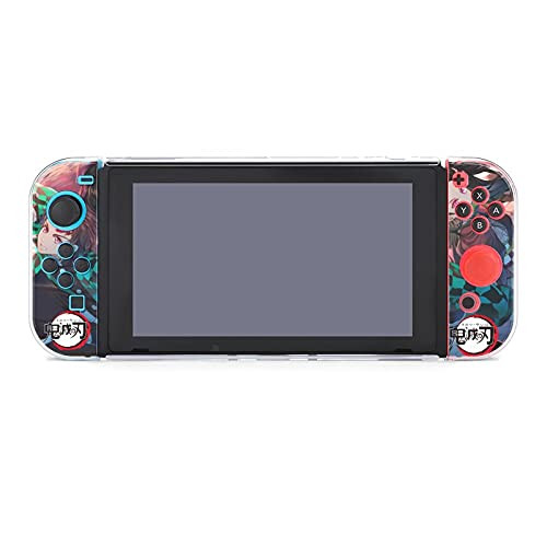 Demon Slayer Compatible with Nintendo Switch Case Dockable with Screen Protector , Protective Case Cover for Nintendo Switch Screen Protector and Thumb Caps