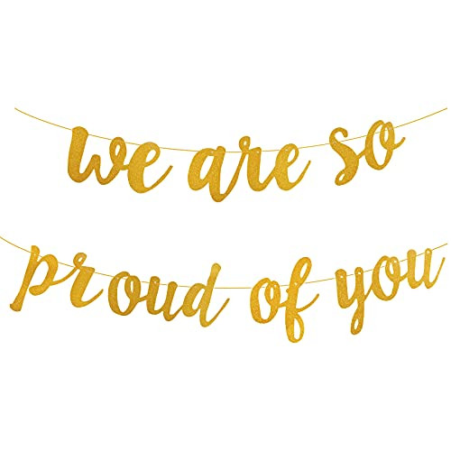 Graduation Decorations 2021 for Graduation Party Supplies, Graduation Party Decorations Graduation Congratulations Banner,Gold We are So Proud of You
