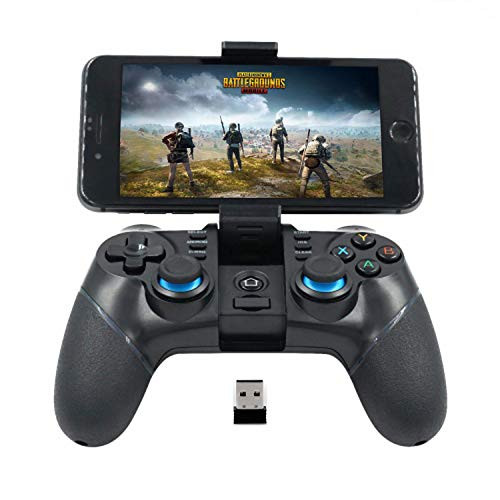 Mobile Game Controller[Upgraded Version-, Bluetooth 2.4G Wireless Gamepad Joystick with USB Adapter, Perfect for Most Game - Compatible with iPhone/Android/Windows PC/PS3/TV Box