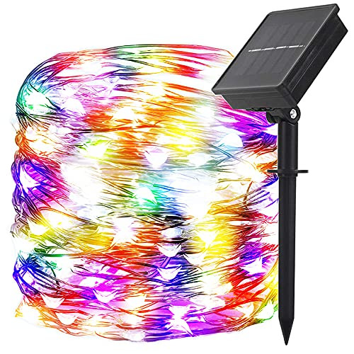 Solar Fairy Light Outdoor Solar String Lights Waterproof 72FT 200 LEDs Decoration Copper Wire Lights with 8 Modes for Patio Yard Trees Christmas Wedding Party Decor -RGB-